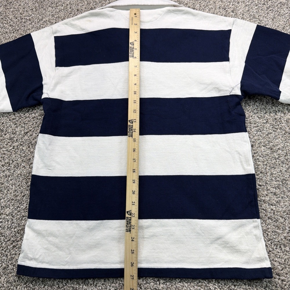Barbarian Rugby Shirt Mens M Navy White Striped Heavy Cotton Made In Canada - Picture 11 of 11